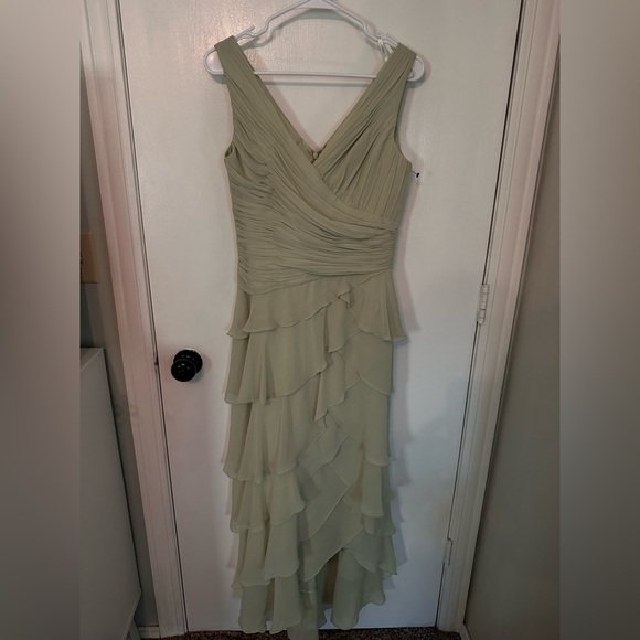 Pastel Green whimsical fairy garden Dress with ruched layered ruffles size 4 - Picture 5 of 11